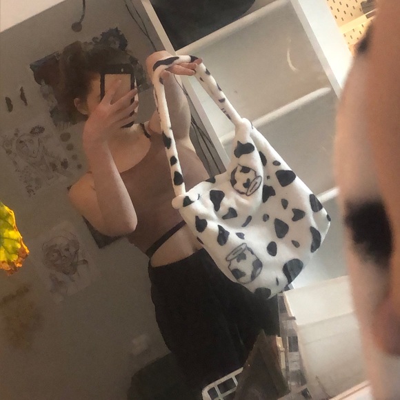 Mini cow print tote .. (SUPER soft) - Picture 1 of 8